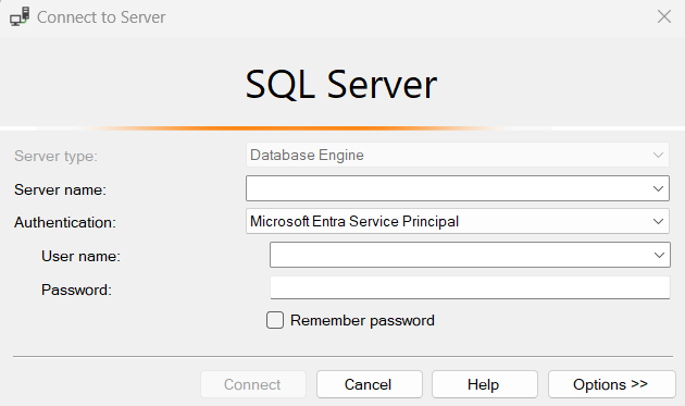 Using service principal